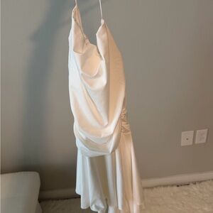 White Cowl Neck Slip Dress
